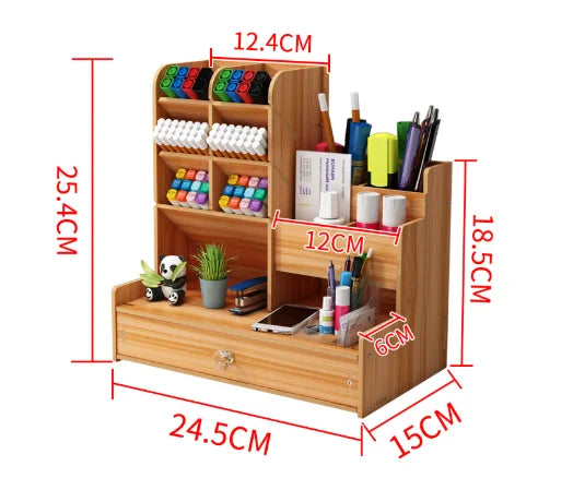Wooden stationery holder for office