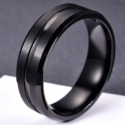 brushed black tungsten - Jewelry - Men-s Tungsten Wedding Band