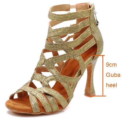 Footwear - Latin Dance Shoes - tan shimmer shoes footwear