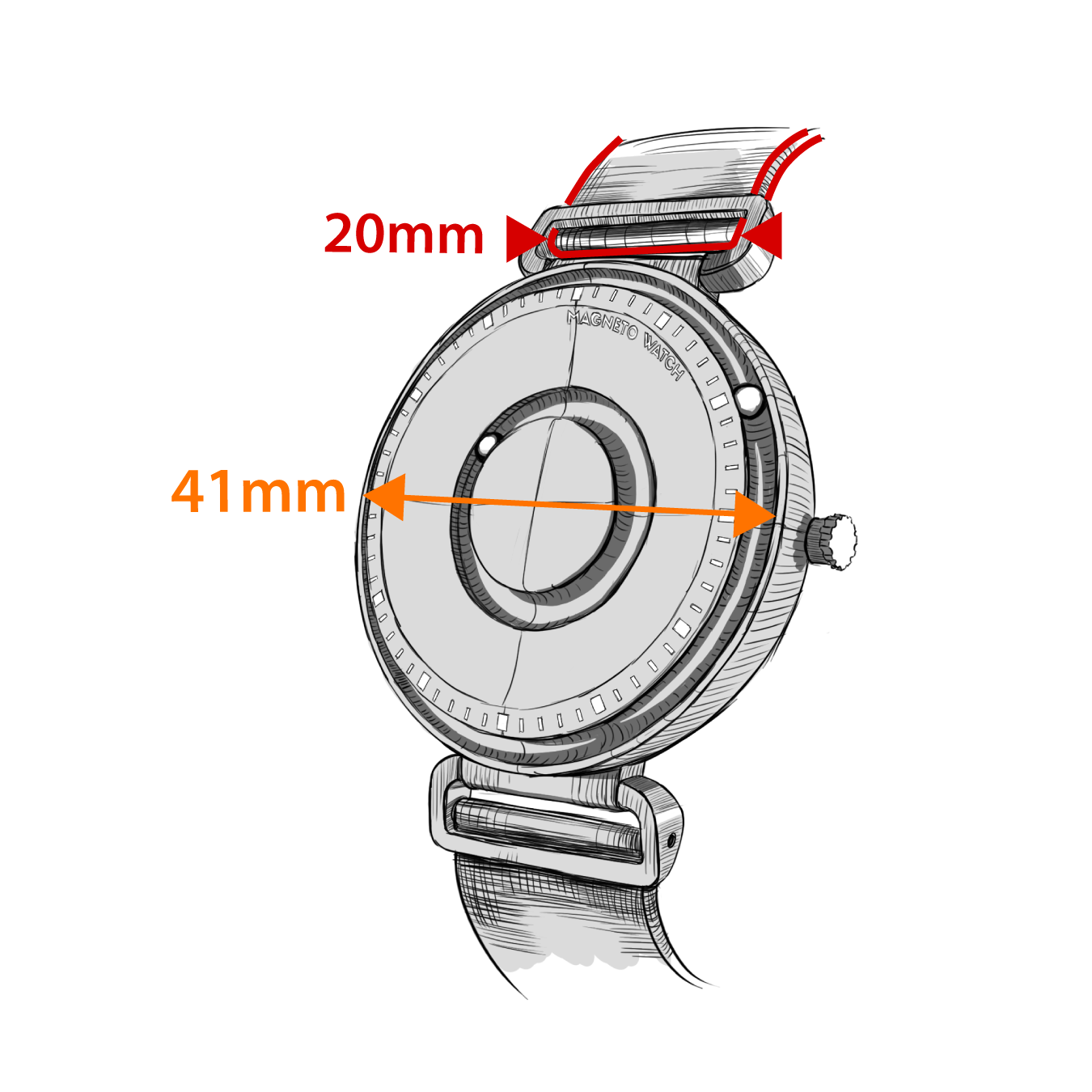 Magnetic time display watches