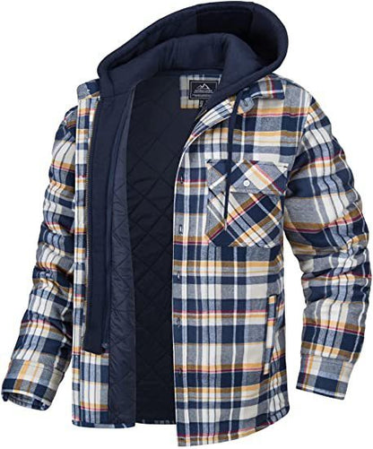 Men’s checkered pattern winter jacket
