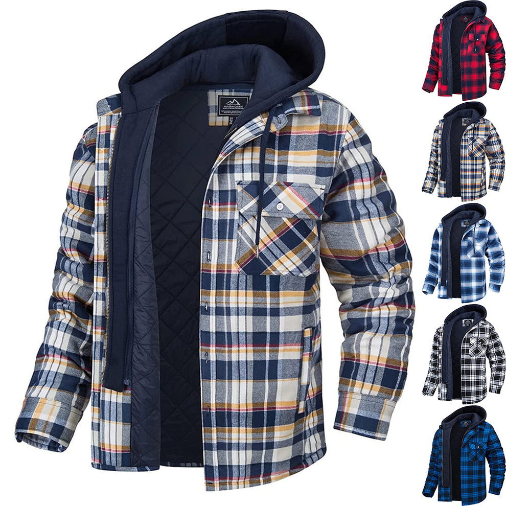 Men-s Coats - Jackets - Winter Coat Checked pattern