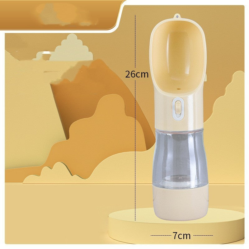Pet water bottle with measurements on a yellow background