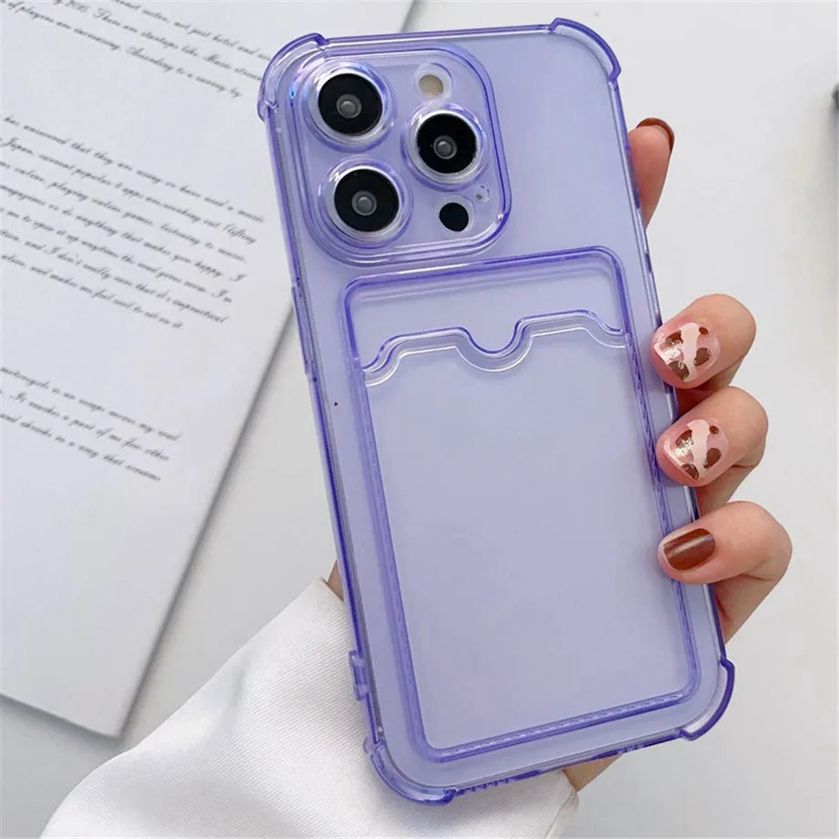 Bester preis Mobile Phone Cases - Transparent Card Holder Phone Case