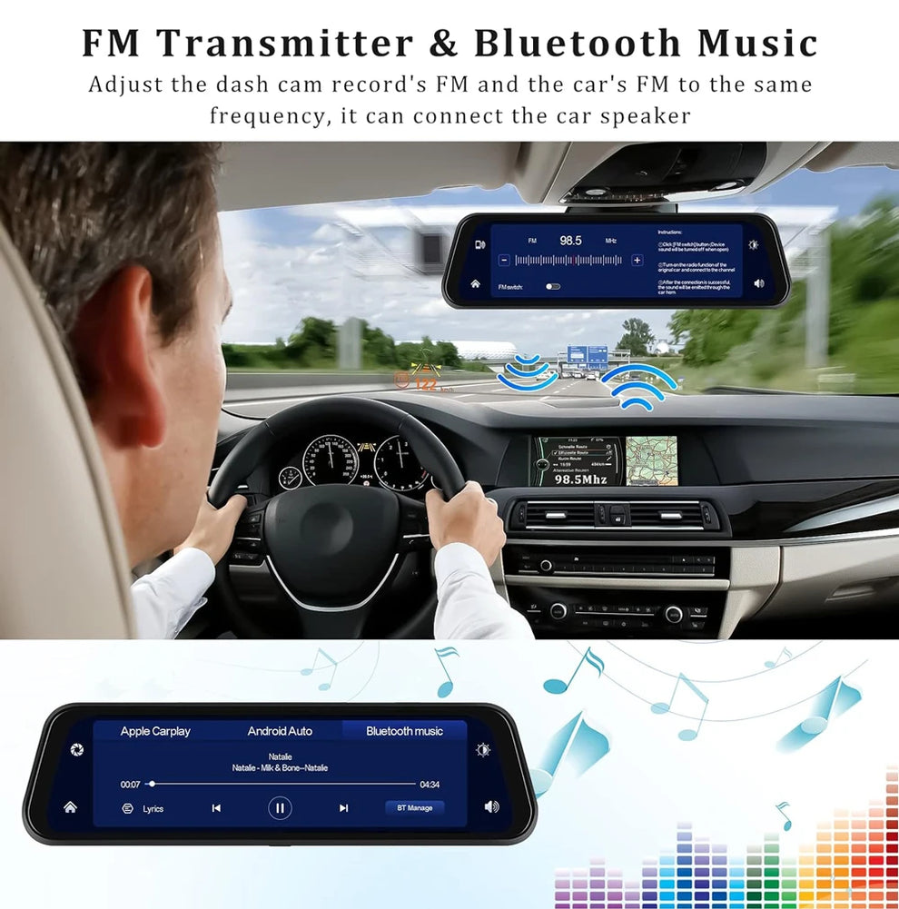 k front camera dash cam - Automotive - Vehicle Electronics - Dash Cams - 10-inch 4K Dash Cam with rearview mirror