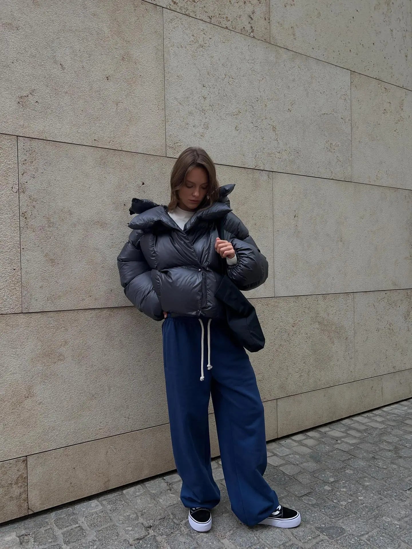 Office lady style winter parka