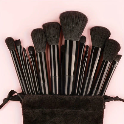Makeup brush set with durable handles