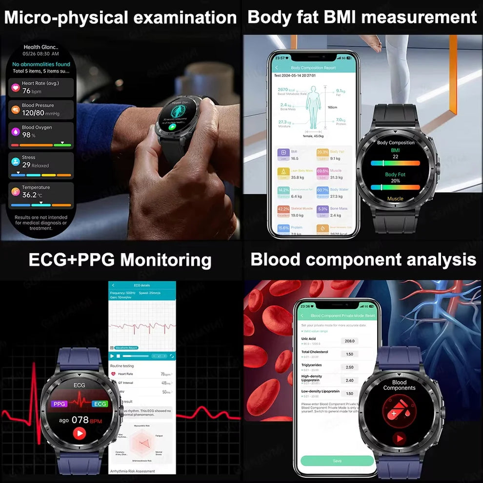 Smartwatch - Health Monitoring Smartwatch - blood pressure smartwatch timepiece