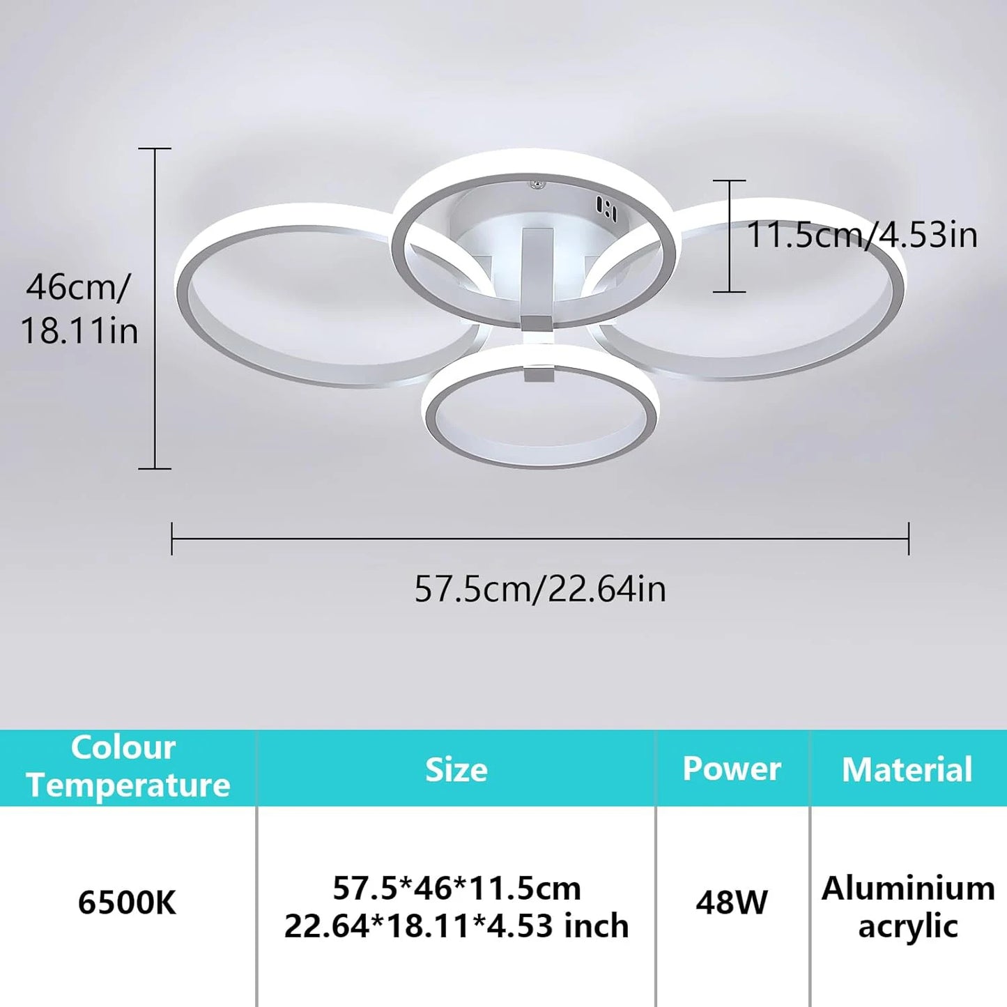 Round acrylic led light for hotel