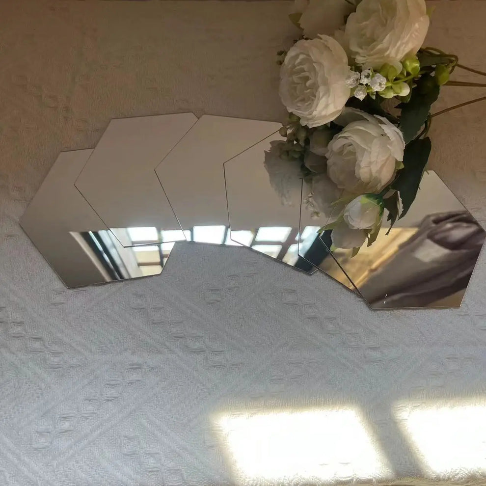hexagon mirror wall stickers - Home Decor - 3D Hexagon Mirror Wall Sticker