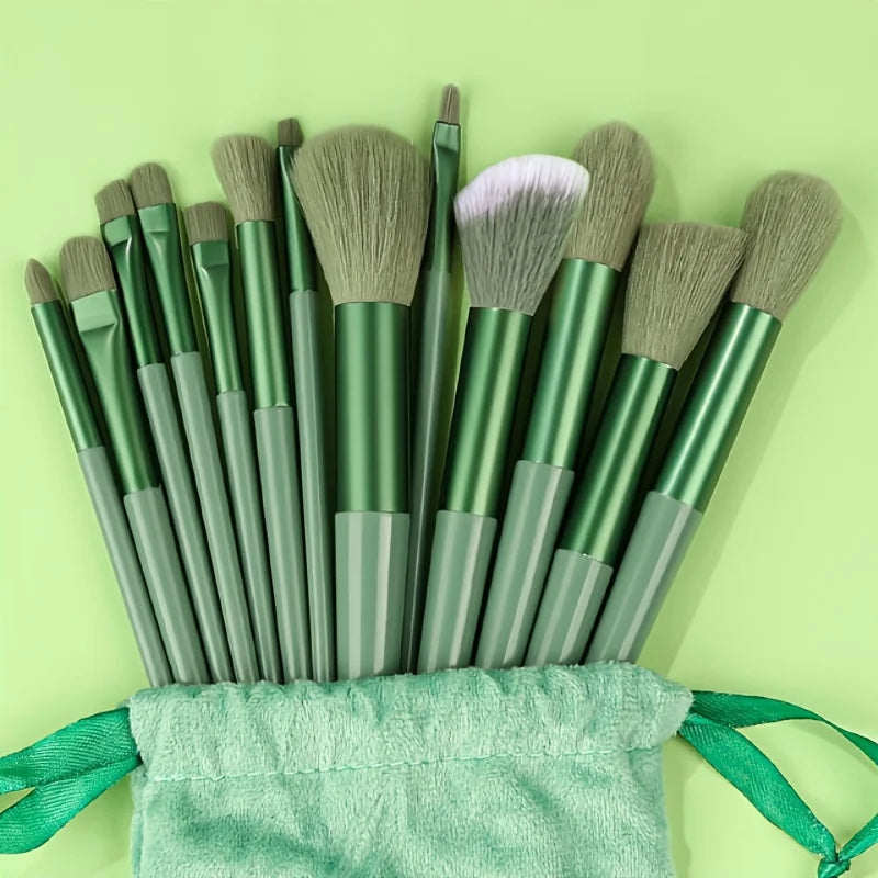 Makeup brush set with durable handles