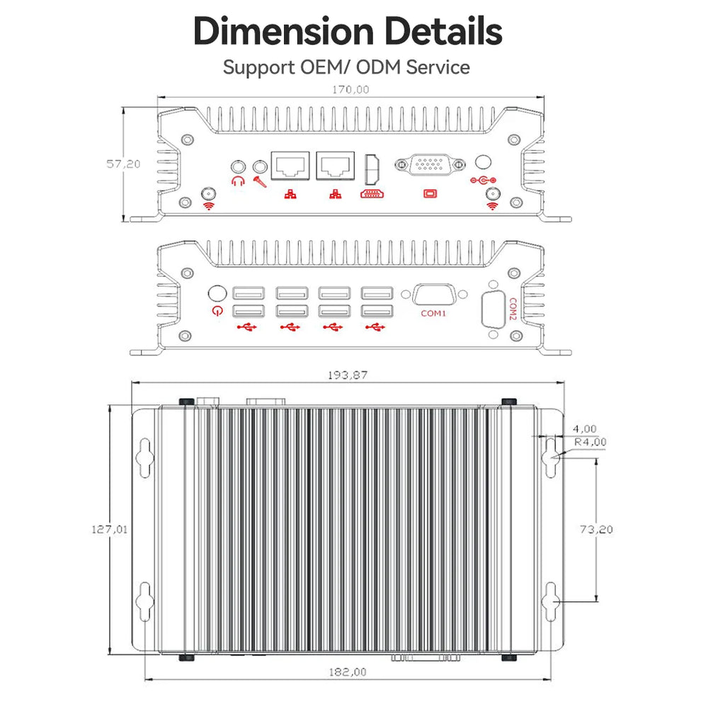 wide temperature vehicle pc - Industrial Mini PC - Fanless IoT Industrial Mini PC