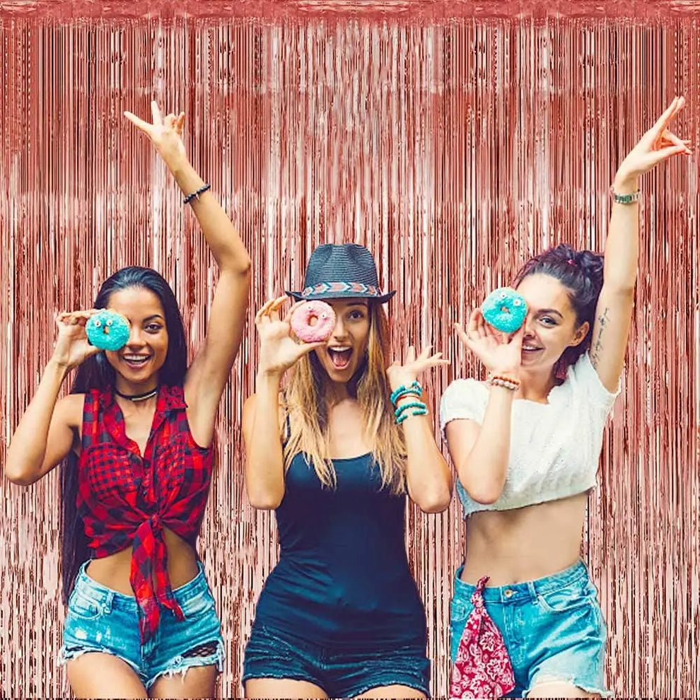 iridescent foil fringe curtain - Party Decorations - Metallic Foil Fringe Curtains Backdrop