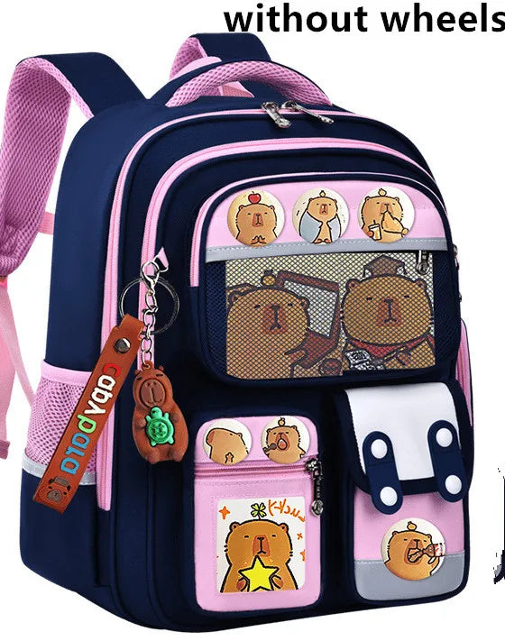 High capacity rolling backpack for students