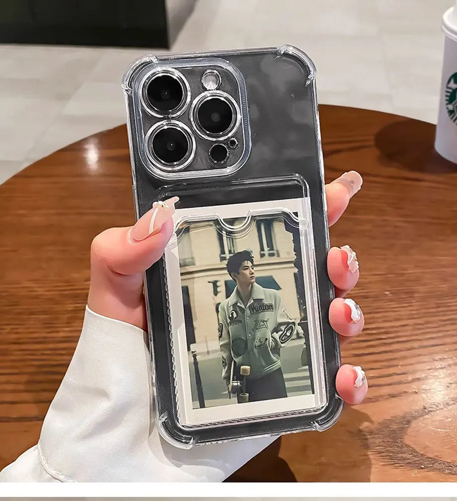 iphone 16 clear case card holder - Phone Cases - Transparent Card Holder Phone Case