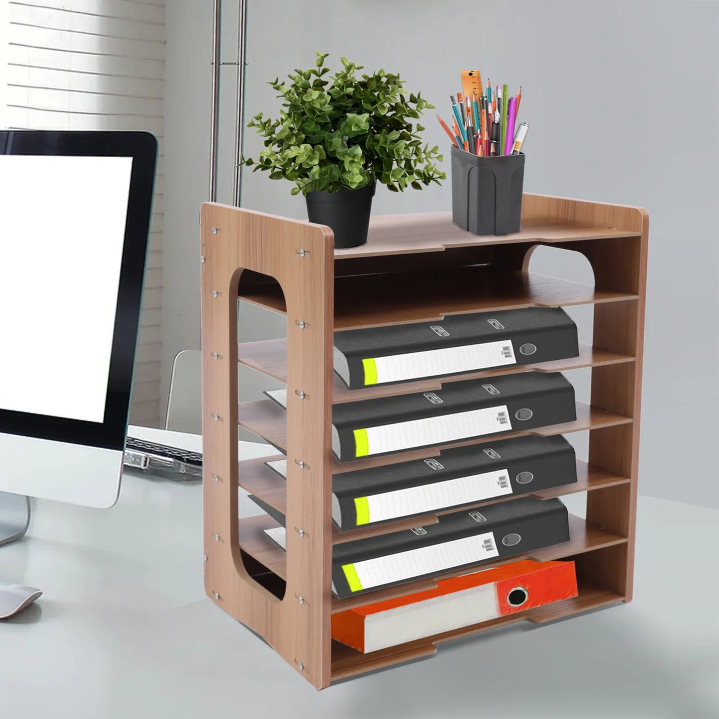 Desktop file storage rack
