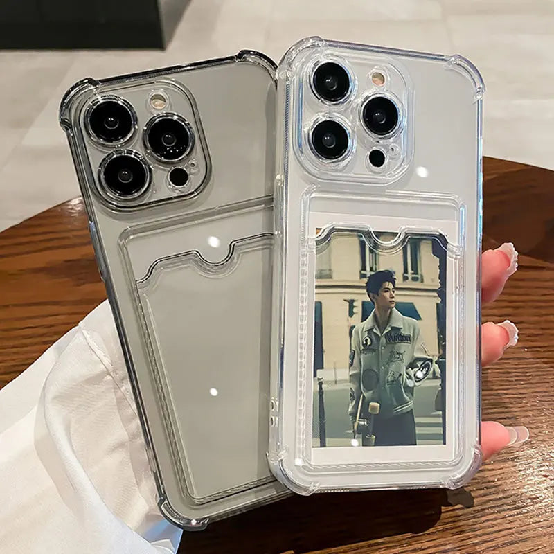 clear case for iphone - Phone Cases - Transparent Card Holder Phone Case
