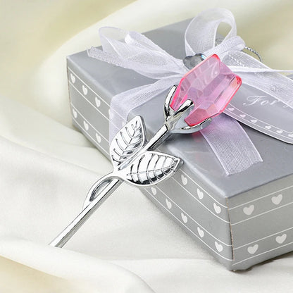 glass rose flower - Home Decor - Glass Rose Mini Crystal Flower