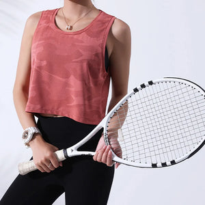 athletic camo crop - Women-s Sportswear Tops - Women-s Camouflage Running Vest Crop Top