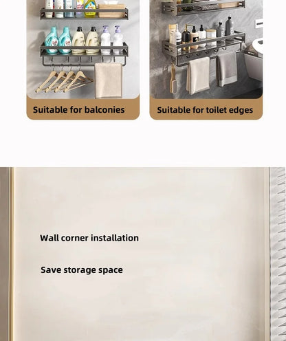 copper corner towel rack - Bathroom Accessories - Shower Corner Shelf with Towel Bar