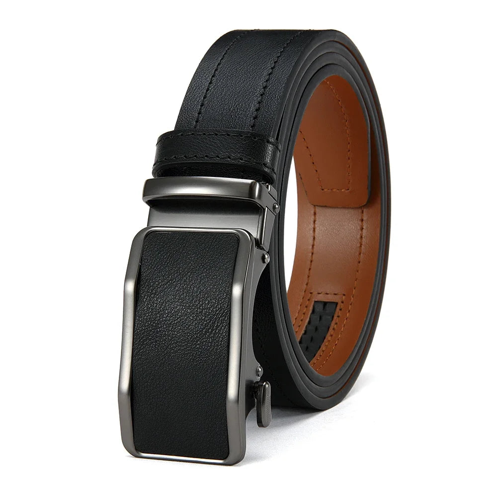 Durable automatic buckle leather belt