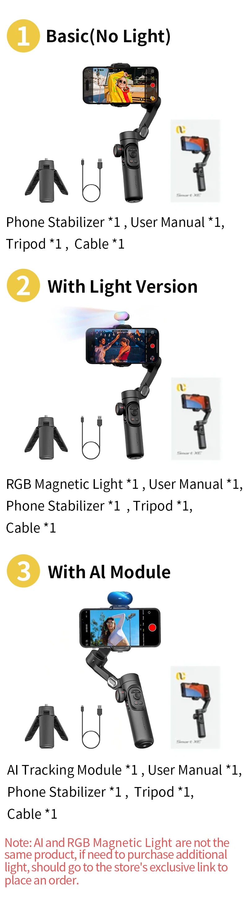 ai gimbal stabilizer - Handheld Gimbals - 3-Axis Handheld Gimbal Stabilizer
