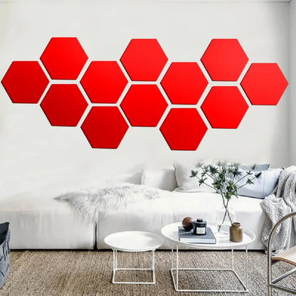 d hexagon mirror stickers etsy - Home Decor - 3D Hexagon Mirror Wall Sticker
