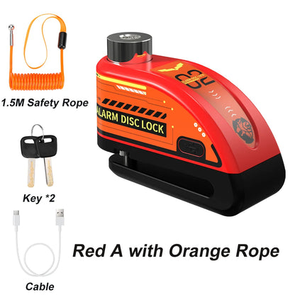 motorcycle alarm lock - Motorcycle Accessories - Rechargeable Padlock Alarm for Motorcycle