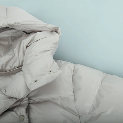 Single breasted thick parka for office wear