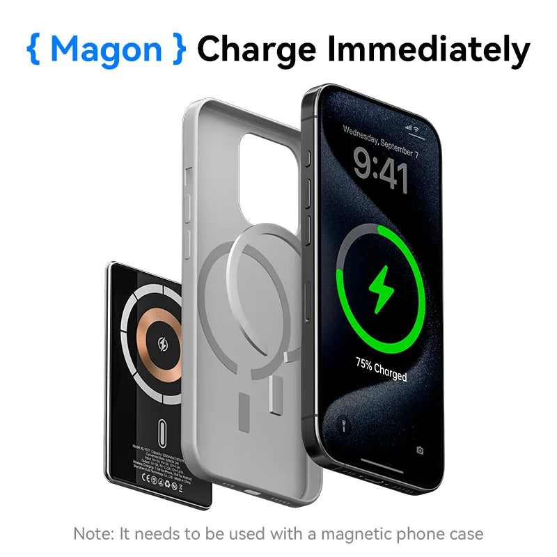 magnetic wireless charger - Power Bank - MagSafe Wireless Power Bank 5000mAh