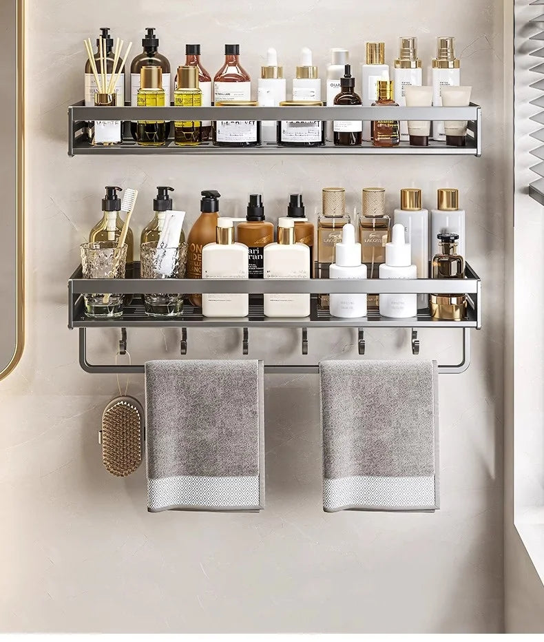 bathroom shelf - Bathroom Accessories - Shower Corner Shelf with Towel Bar