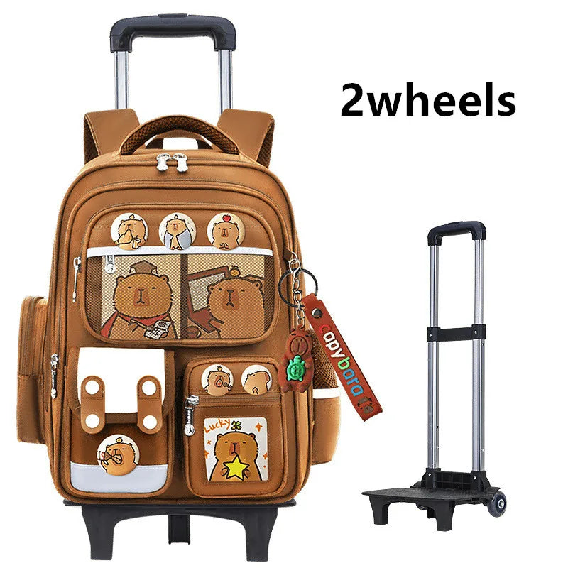 Unisex rolling backpack for kids