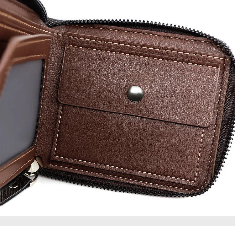 Classic black pu wallet for men