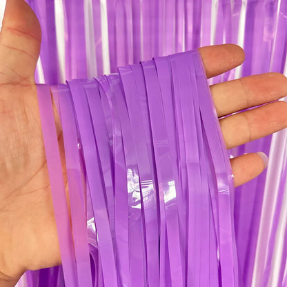 backdrop curtain - Party Decorations - Metallic Foil Fringe Curtains Backdrop