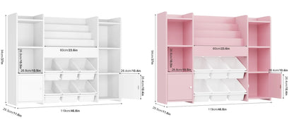 Toy organizer with bookshelf for nursery