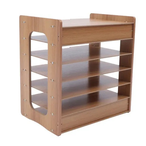Space-efficient desktop file rack
