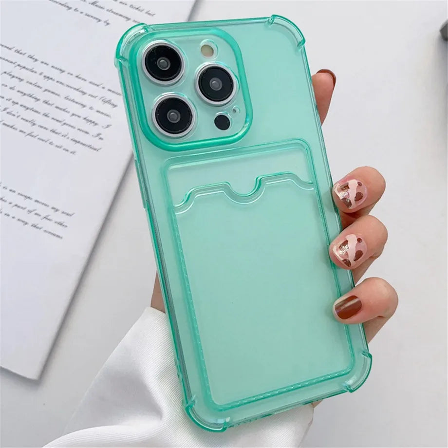 Meilleur prix Mobile Phone Cases - Transparent Card Holder Phone Case