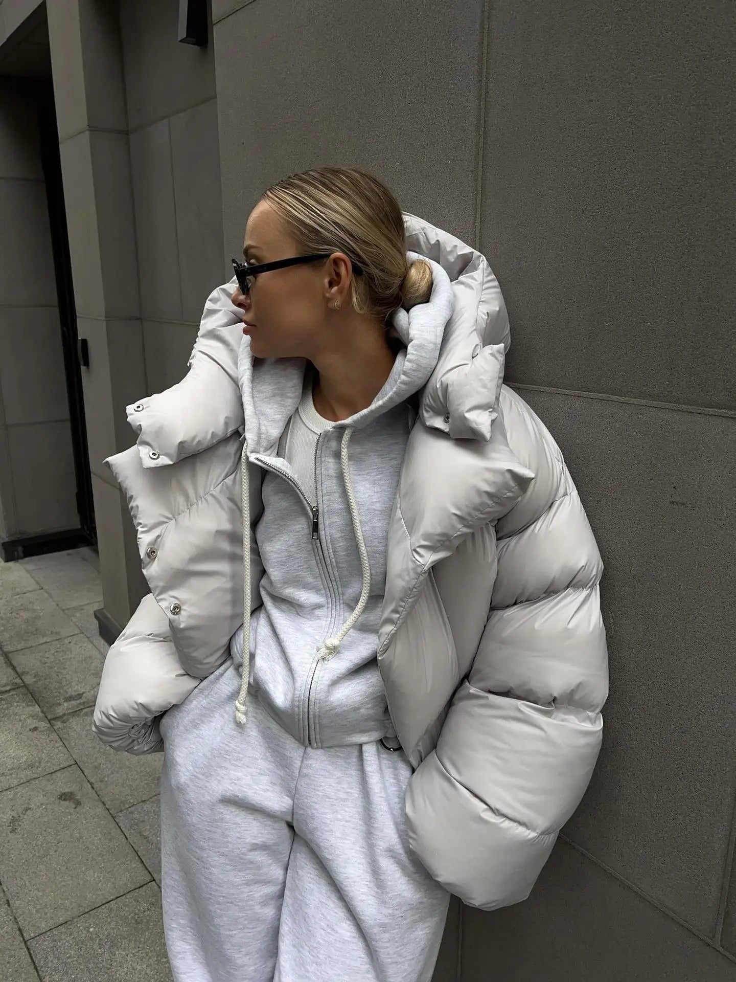 Office lady style winter parka