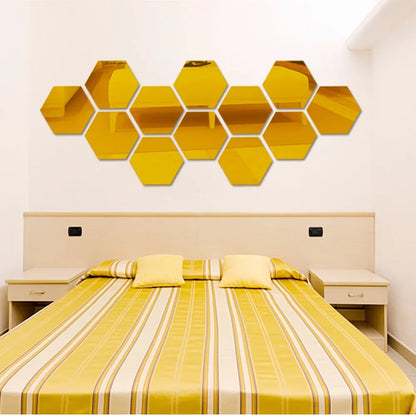 mirrorsticker wall decor - Home Decor - 3D Hexagon Mirror Wall Sticker