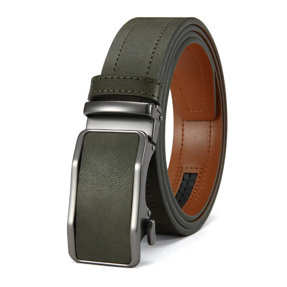 Business style adjustable leather belt