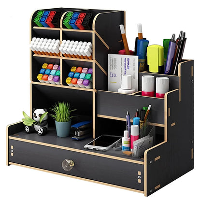 Wooden desk organizer for students