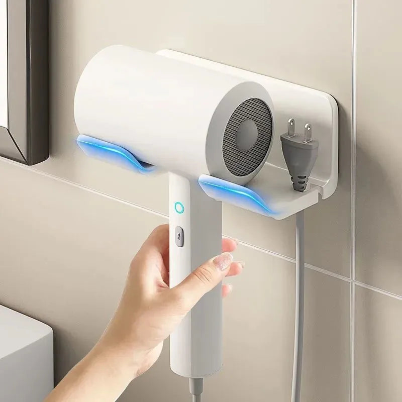 bathroom storage rack - Bathroom Accessories - Wall-Mounted Hair Dryer Holder with Storage Box