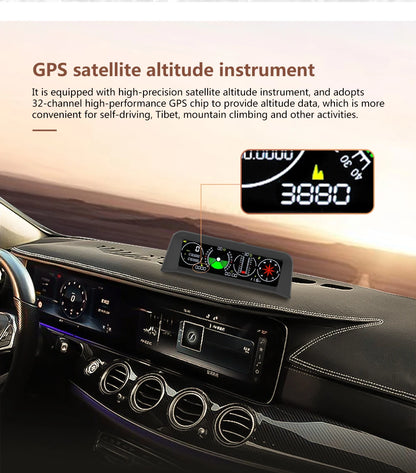 Hud pitch angle meter car