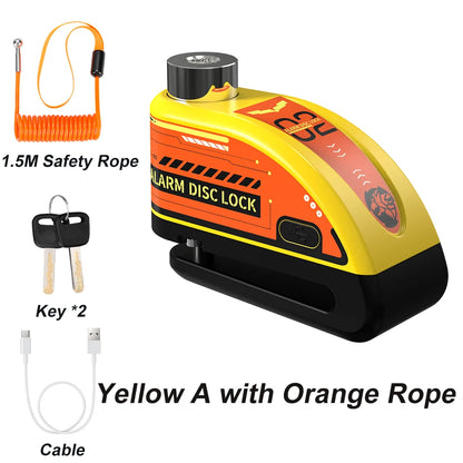 loud motorcycle lock alarm 120db - Motorcycle Accessories - Rechargeable Padlock Alarm for Motorcycle