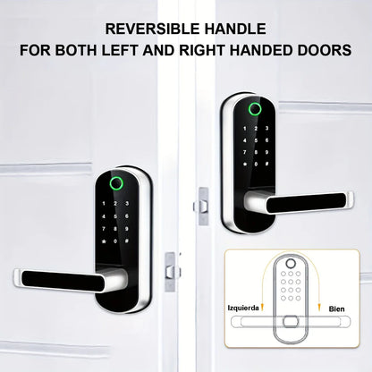 Fingerprint door lock with key fob access