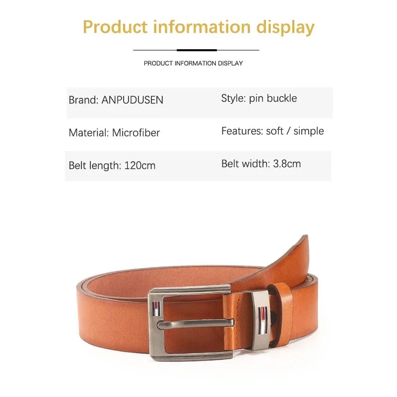Men's pu leather belt for jeans