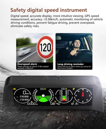 Slope meter car hud display