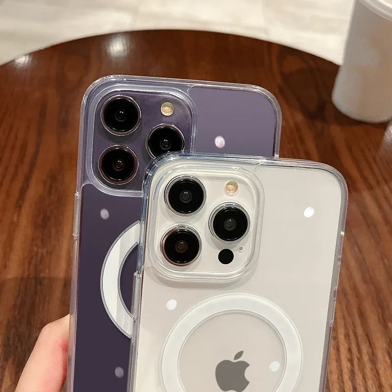 clear case iphone 15 - Phone Cases - Clear MagSafe Wireless Charging Transparent iPhone Case