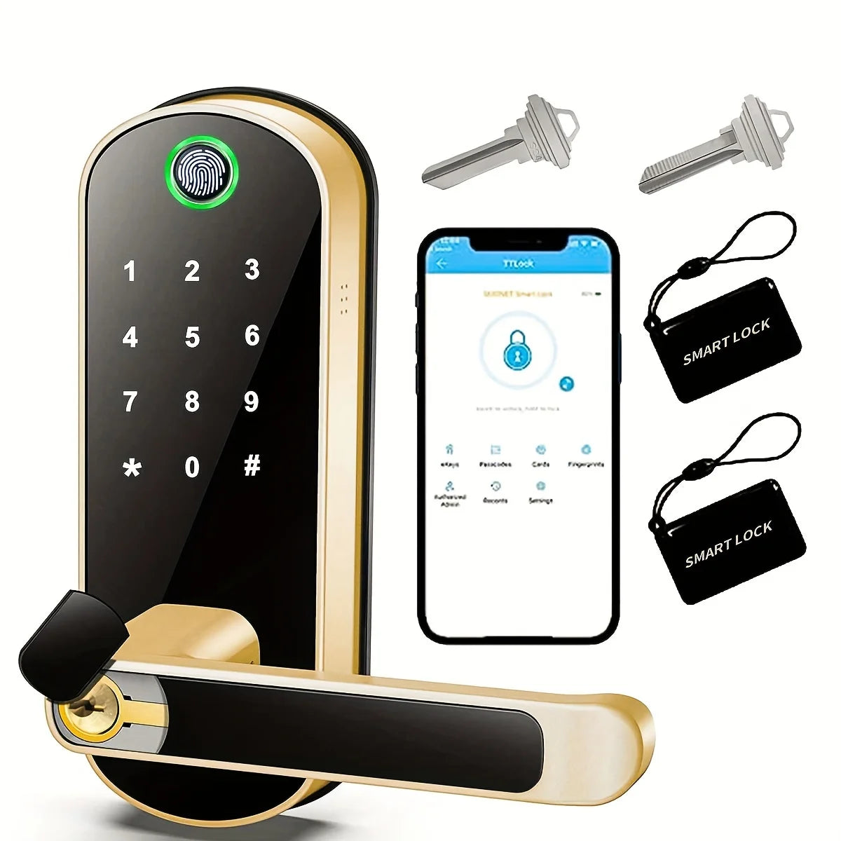 Smart fingerprint door lock bluetooth 5.0