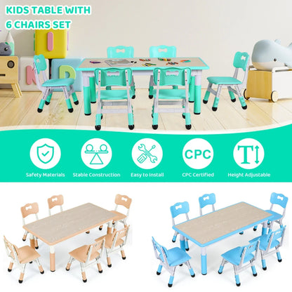 Adjustable kids table and chairs set